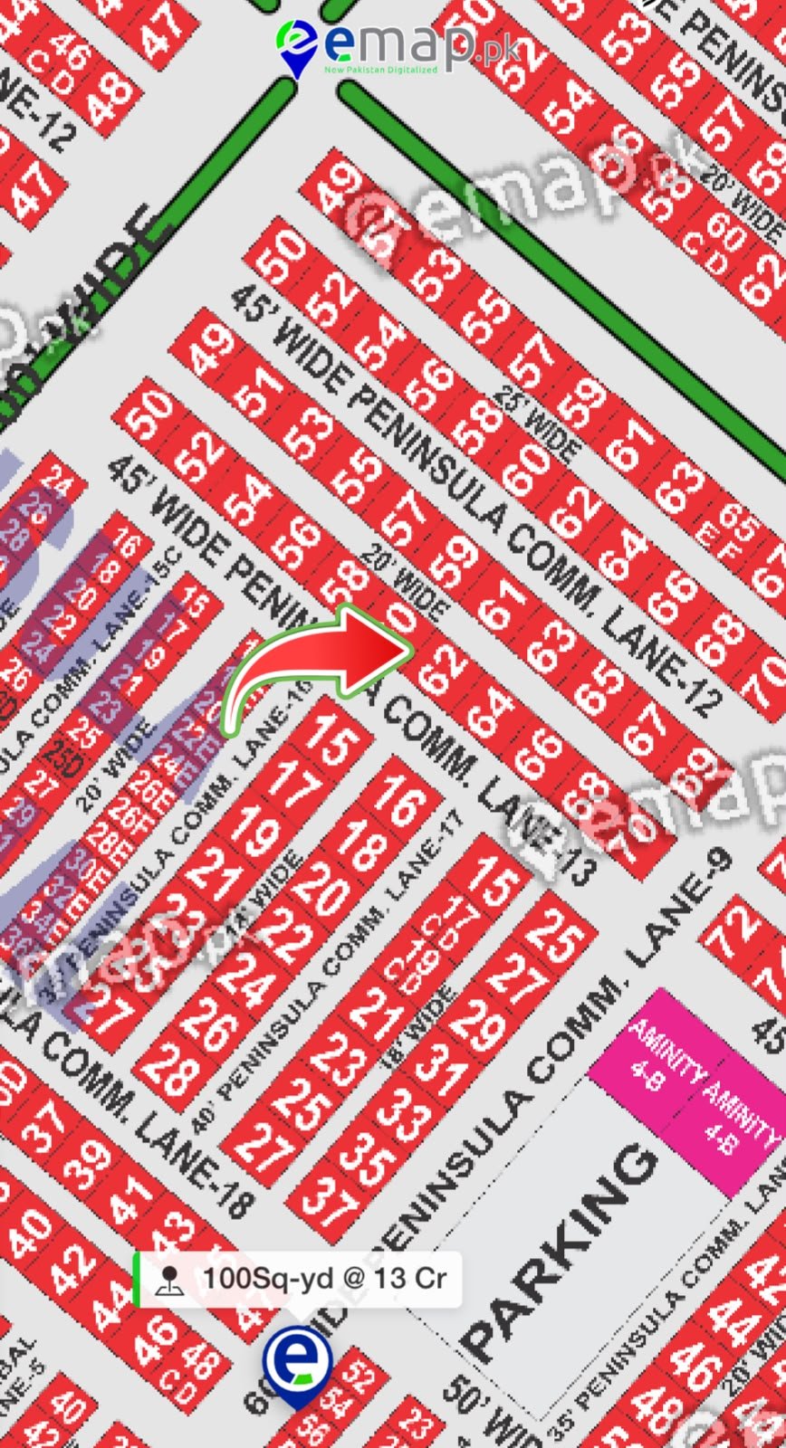 200yds Peninsula Commercial, Lane 13 DHA Phase 8, Karachi