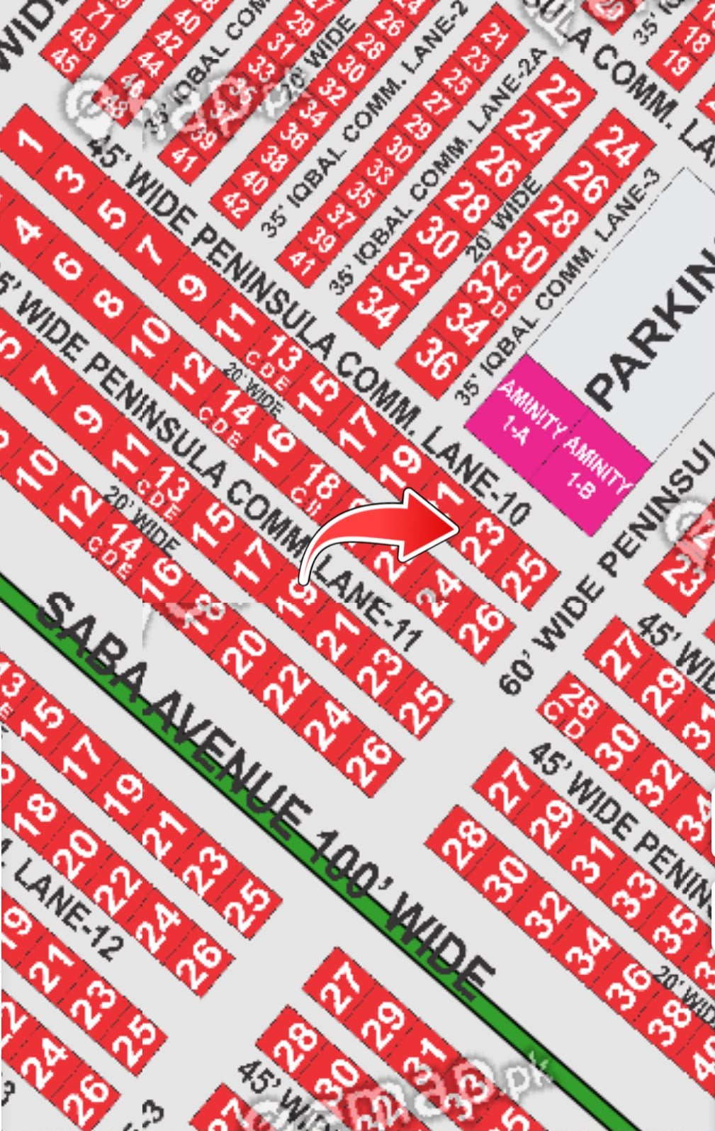 200yds Peninsula Commercial, Lane 10 DHA Phase 8, Karachi